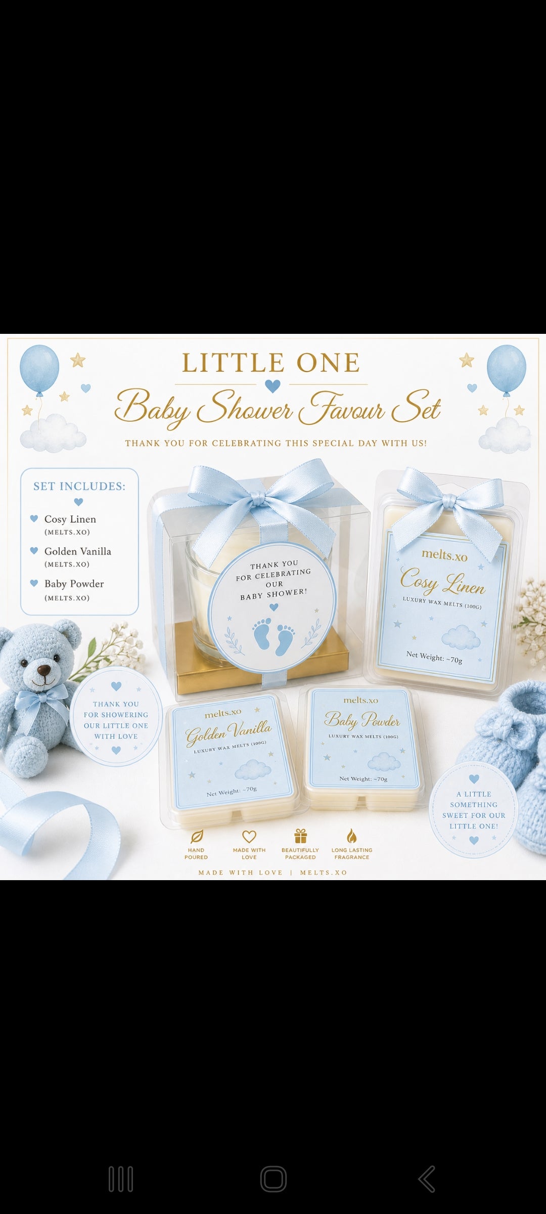 Baby shower wax melt bundle